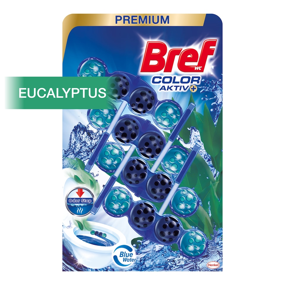 image 1 of Bref Color Aktiv Eucalyptus tuhý WC blok 4 x 50g