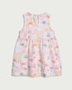 image 2 of F&F Baby Pure Cotton Tropical Print Sleeveless Dress in White