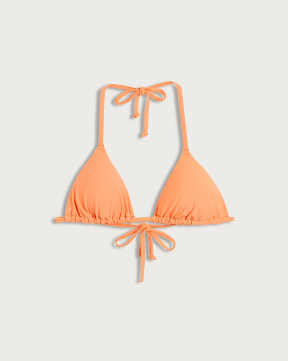 image 1 of F&F Triangle Halter Neck Bikini Top in Orange