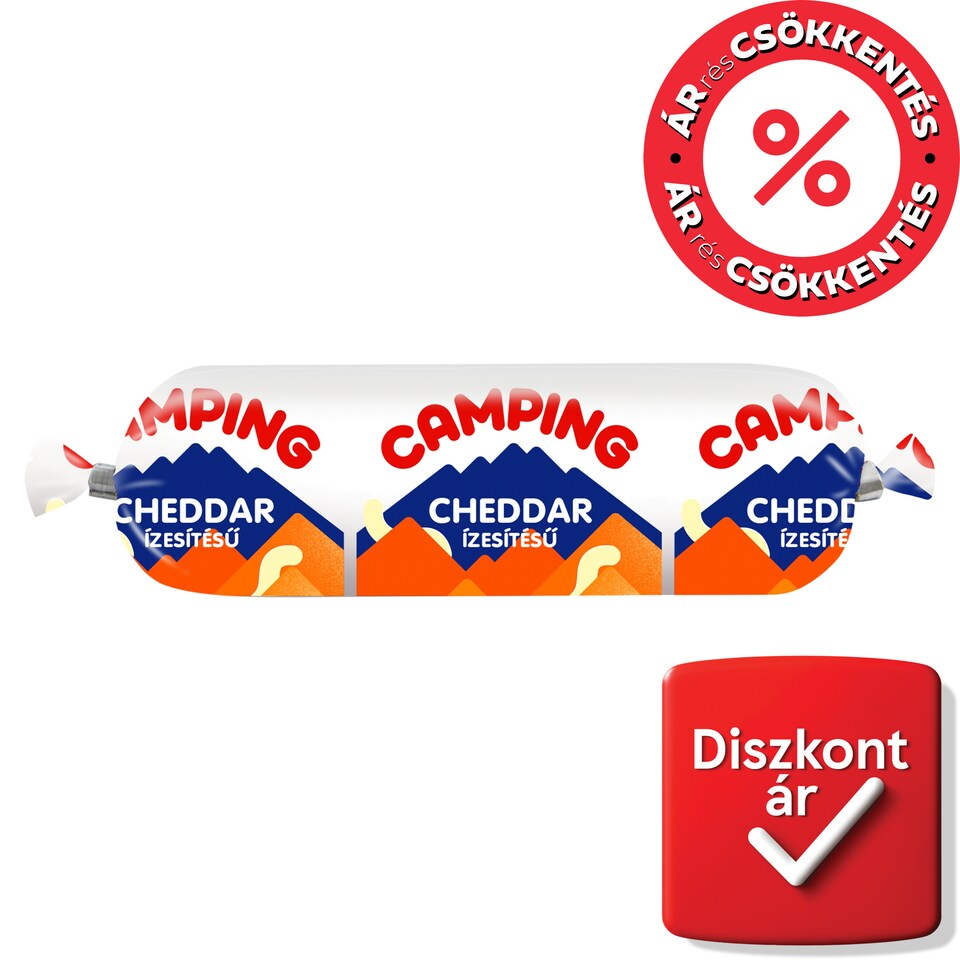 Camping cheddar ízesítésű kenhető félzsíros ömlesztett sajt 100 g