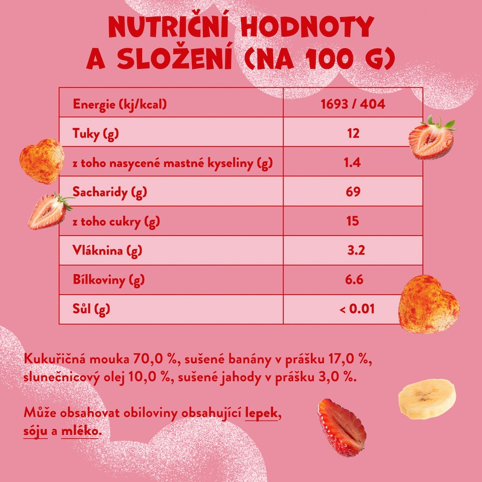 image 1 of Goodies Strawberry & Banan Hearts 30g