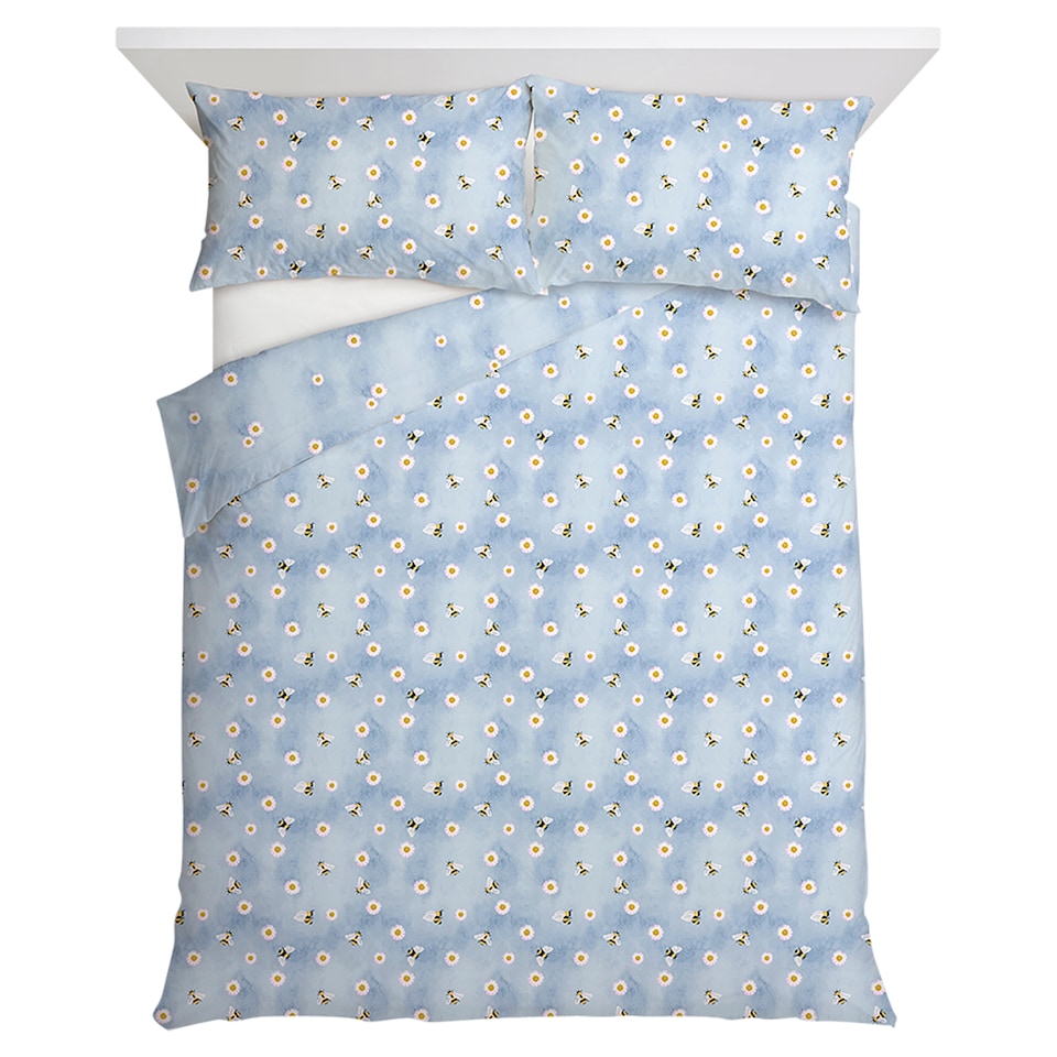 F&F Home Bee & Daisy Duvet Set Double 