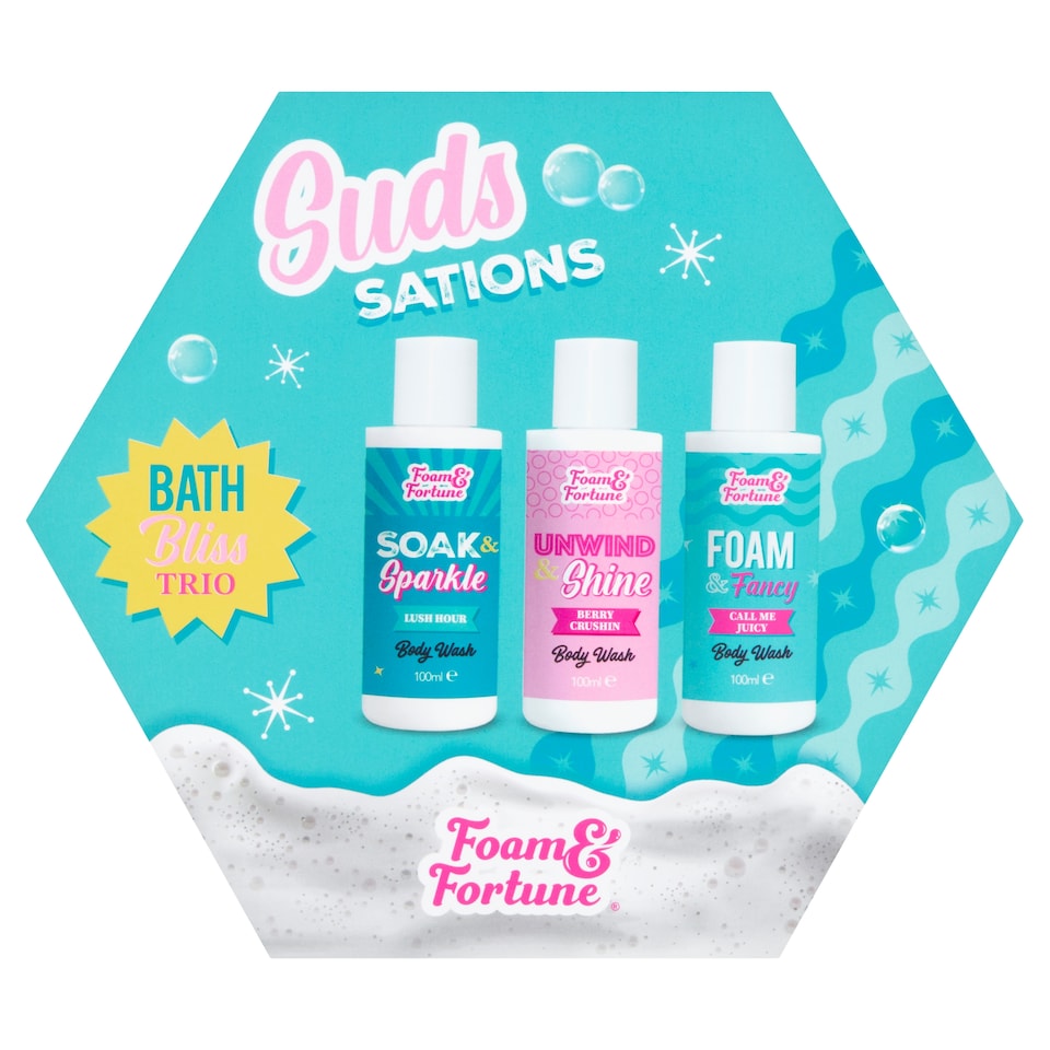Foam & Fortune Sudssations bath bliss trio