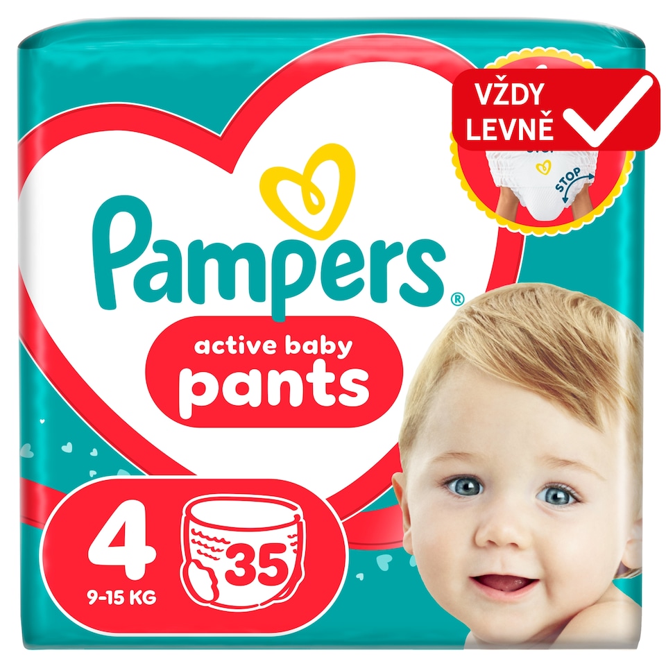 Obrázek 1 pro produkt Pampers Active Baby Plenkové Kalhotky, Velikost 4, 35 Kusů, 9kg-15kg