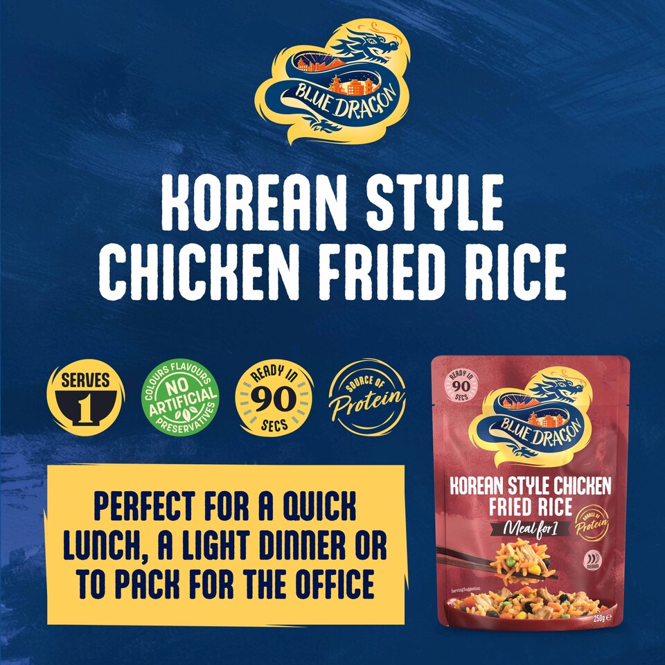 image 1 of Blue Dragon Korean Style Chicken Fried Rice Ready Meal 250g