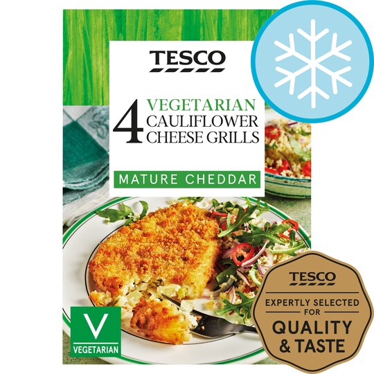 Tesco 4 Vegetarian Cauliflower Cheese Grills 397G Tesco Groceries