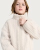image 2 of F&F Active Girls OUTDOOR Borg Textured Zip Up Jacket in Cream