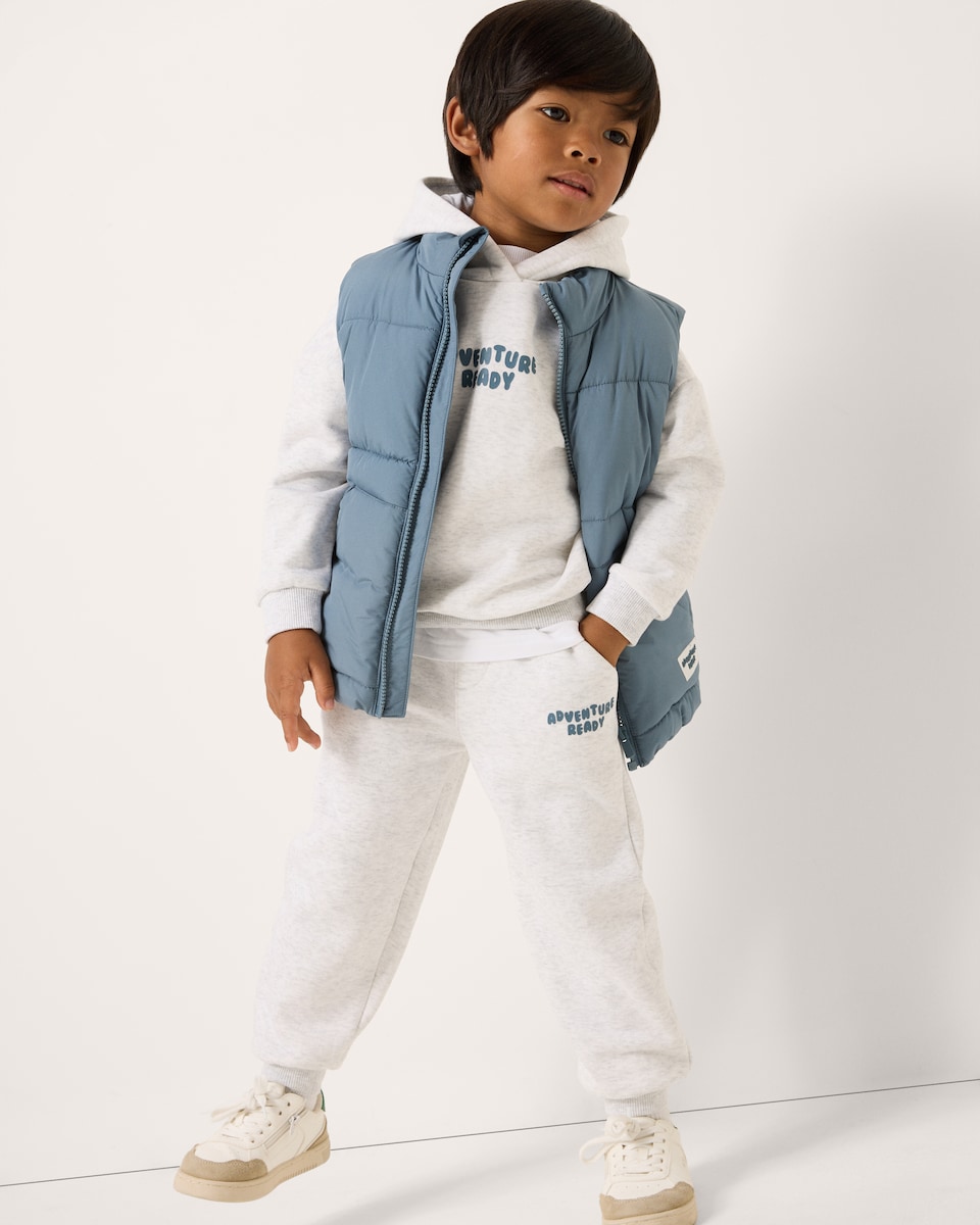 image 1 of F&F Boys 3-Piece Cotton Rich Gilet Set in Blue