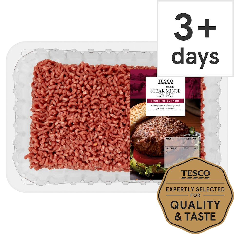 Tesco Beef Steak Mince 15% Fat 750g
