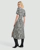 image 3 of F&F Polka Dot Puff Sleeve Midi Dress in Multi Black White