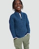 image 2 of F&F Boys Chenille Half-Zip Knitted Jumper in Blue