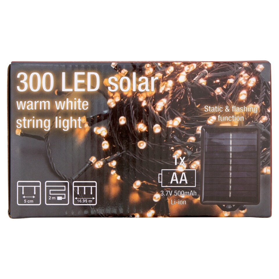 Obrázek 1 pro produkt Snow Meister SM2760 300 LED solárních teple bílých řetězových světel