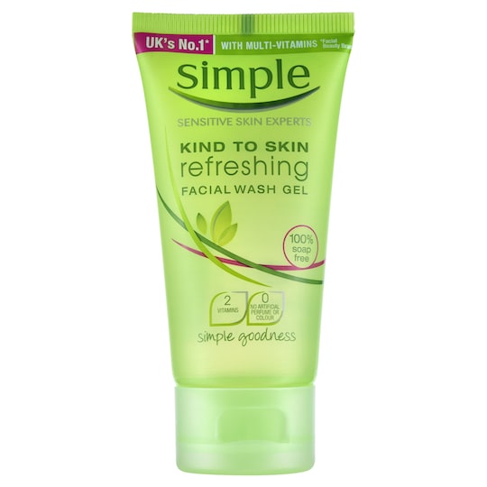 Simple Kind To Skin Refreshing Facial Wash Gel 50Ml Tesco Groceries