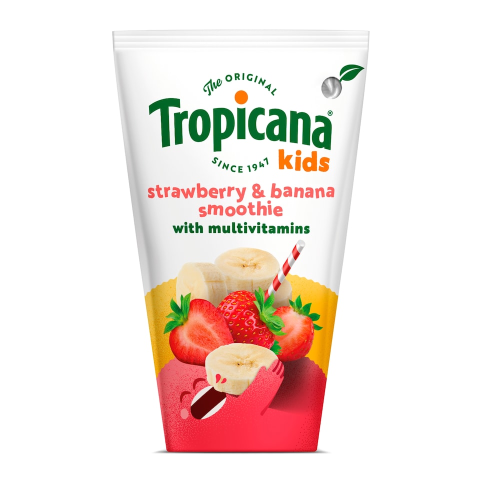 image 1 of Tropicana Kids Smoothies - Strawberry & Banana 4 x 150ml