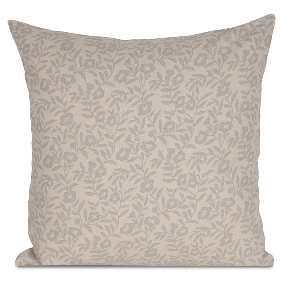 F&F Home Floral block print cushion Natural
