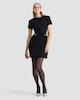 image 1 of The F&F Edit Ponte Embellished Collar Short Sleeved Dress in Black