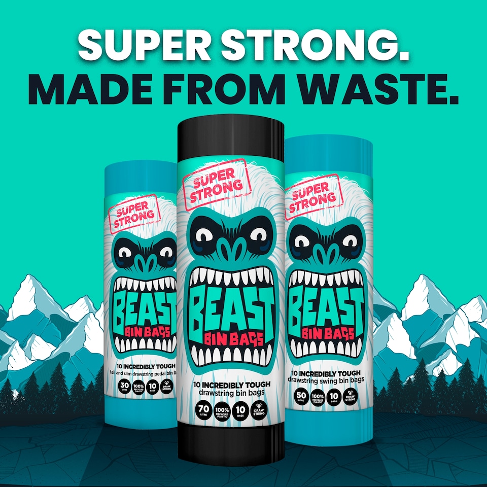 image 1 of Beast Super Strong Pedal Bin Bags 22L 15 pack