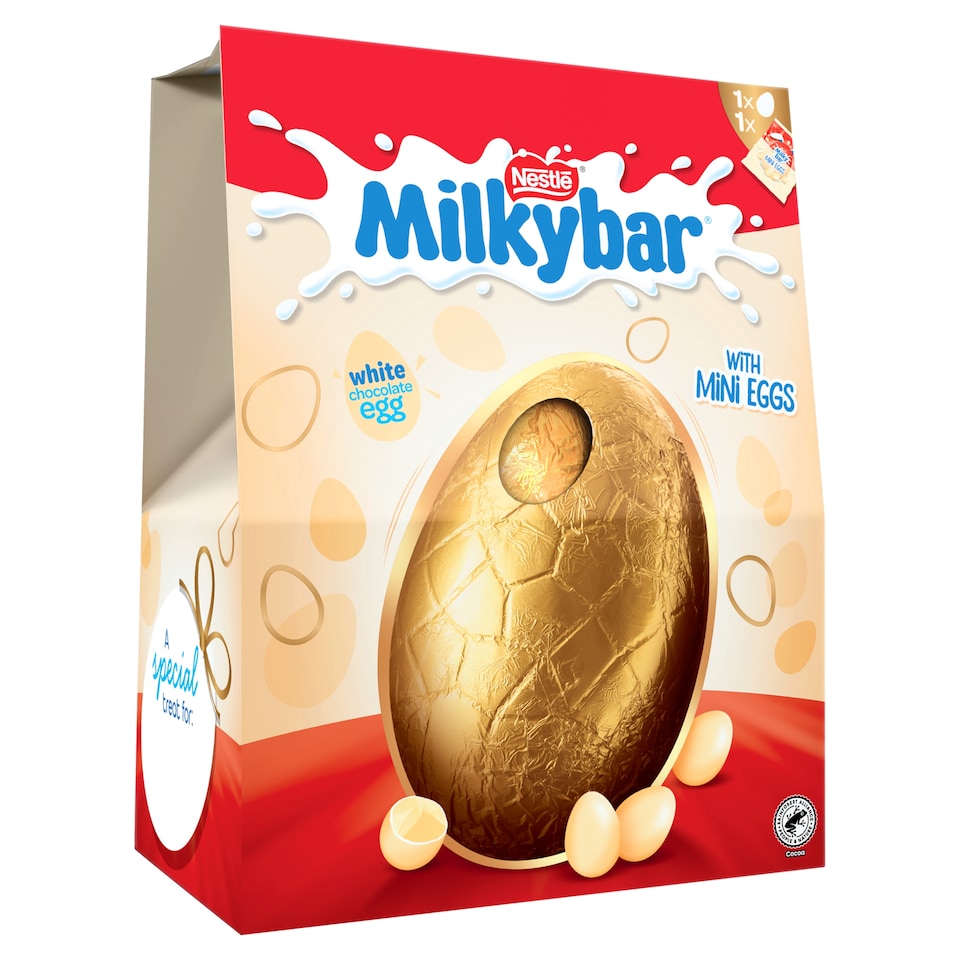 image 1 of Milkybar White Chocolate Easter Egg with Mini Eggs 230g
