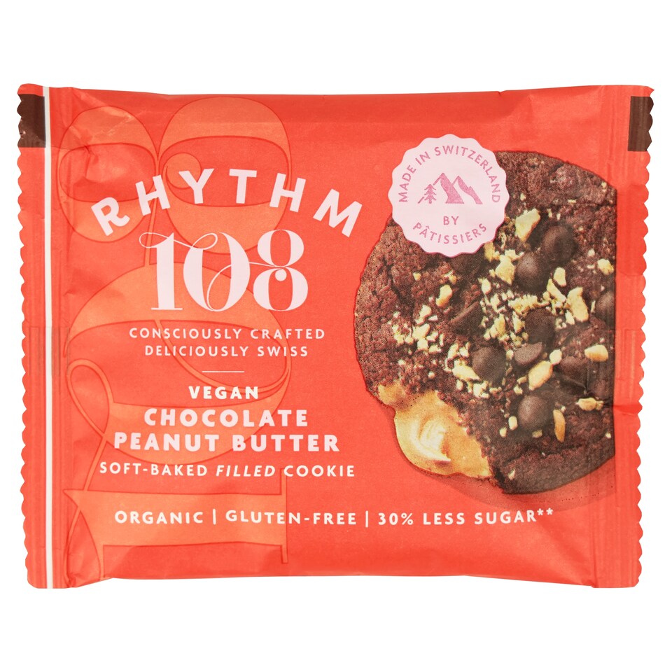 image 1 of Rhythm 108 Vegan Chocolate Peanut Filled Cookie 50G