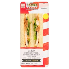 Tesco Burger Style Southern Fried Chicken & Spicy Onion Mayo Sandwich