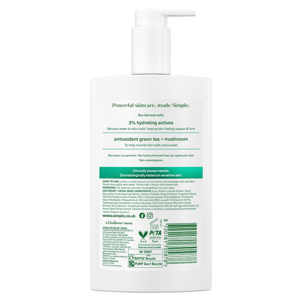 image 1 of Simple Age Resist+ Cleanser 240ml