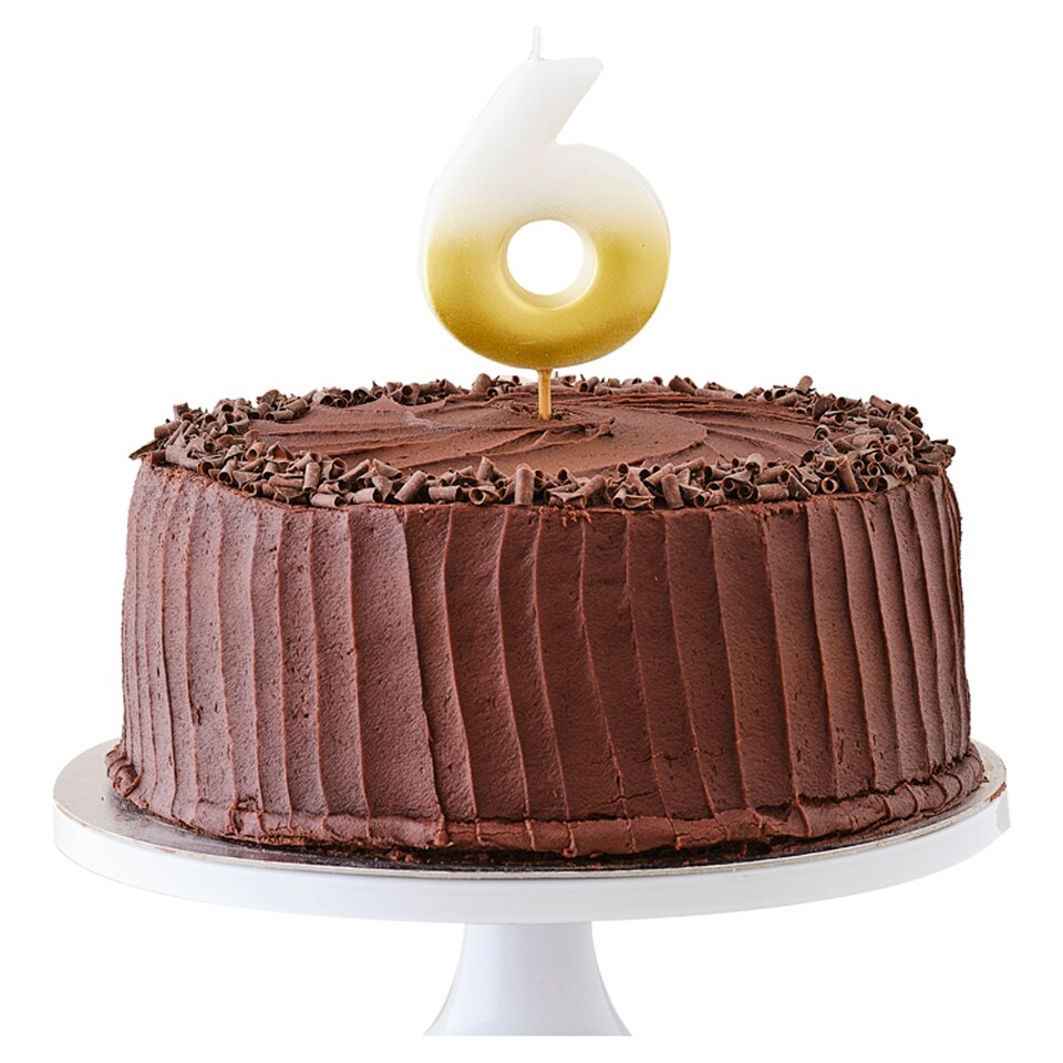 image 1 of Ginger Ray Shimmer Gold Number 6 Candle
