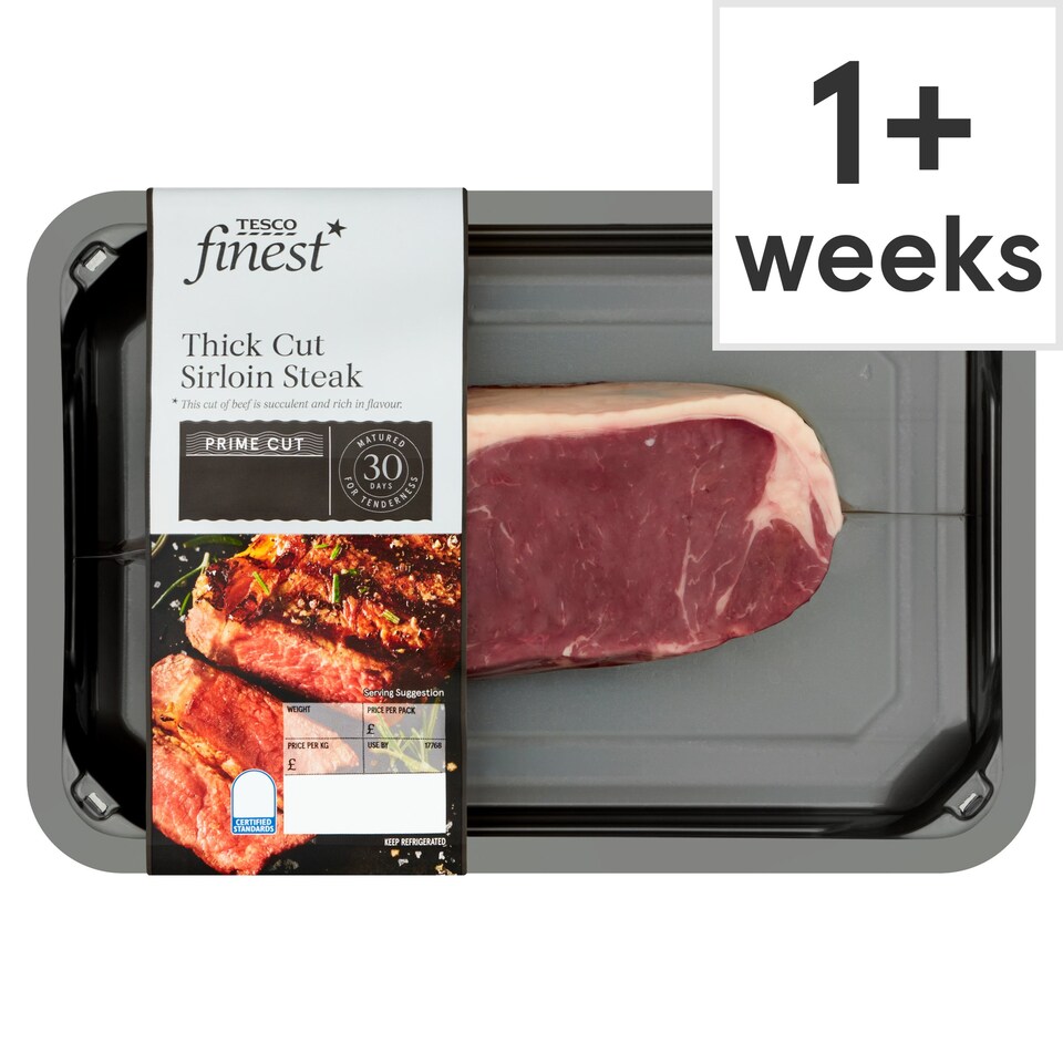 Tesco Finest Thick Cut Sirloin Steak 350G Tesco Groceries