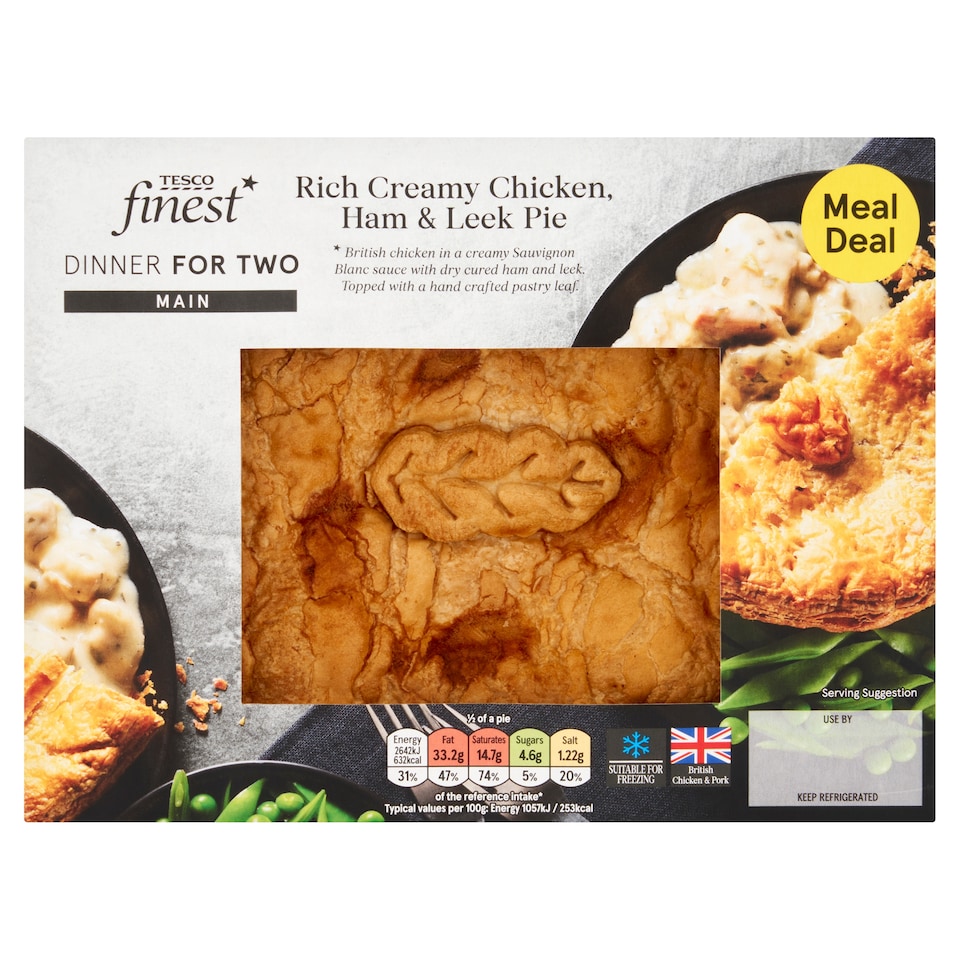 Tesco Finest Chicken Ham Hock & Leek Pie 500G