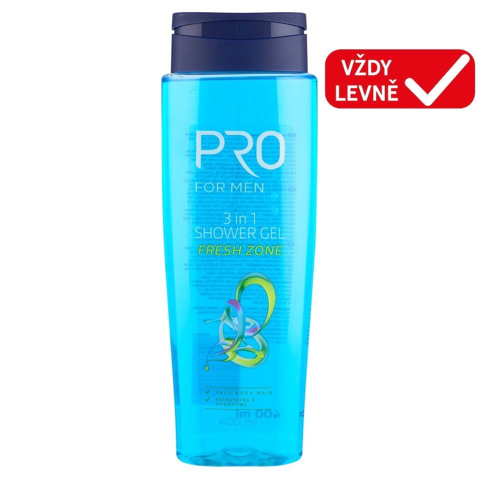 Tesco Pro Formula For Men Fresh Zone sprchový gel a šampon 400ml