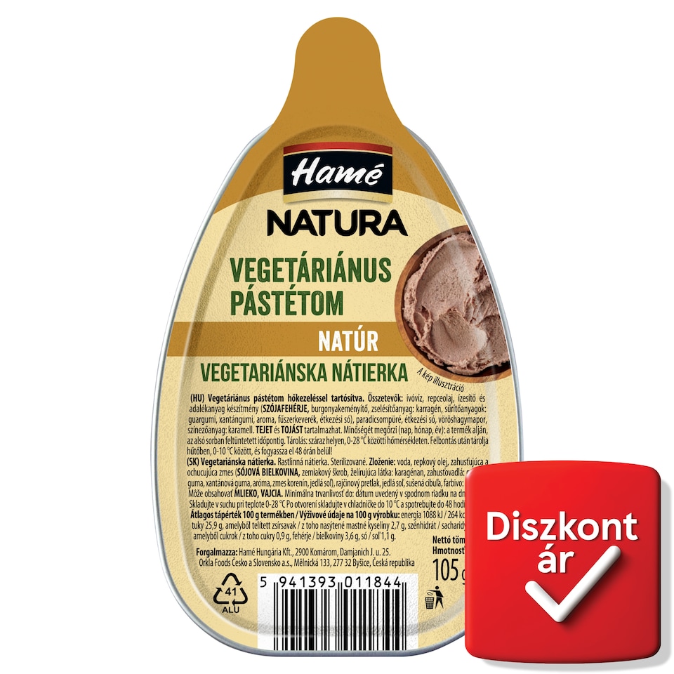 Hamé Natura vegetáriánus pástétom 105 g