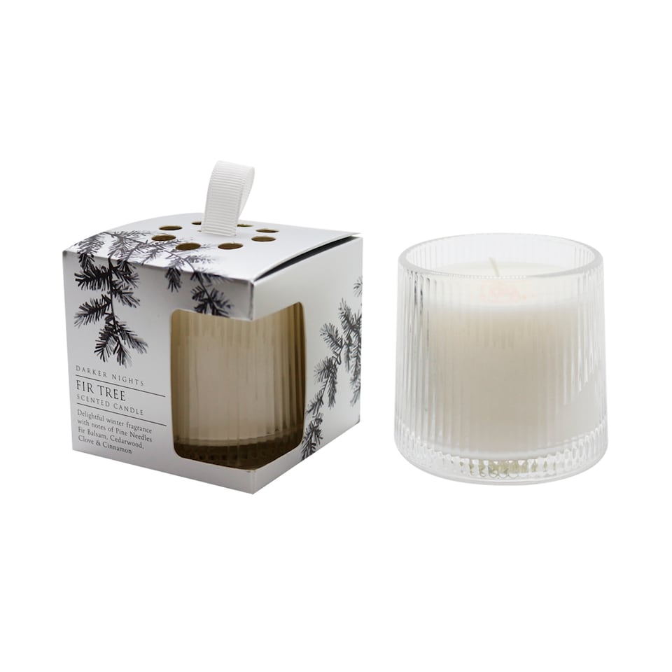 F&F Home Norsk Fir Boxed Ribbed Candle 100g