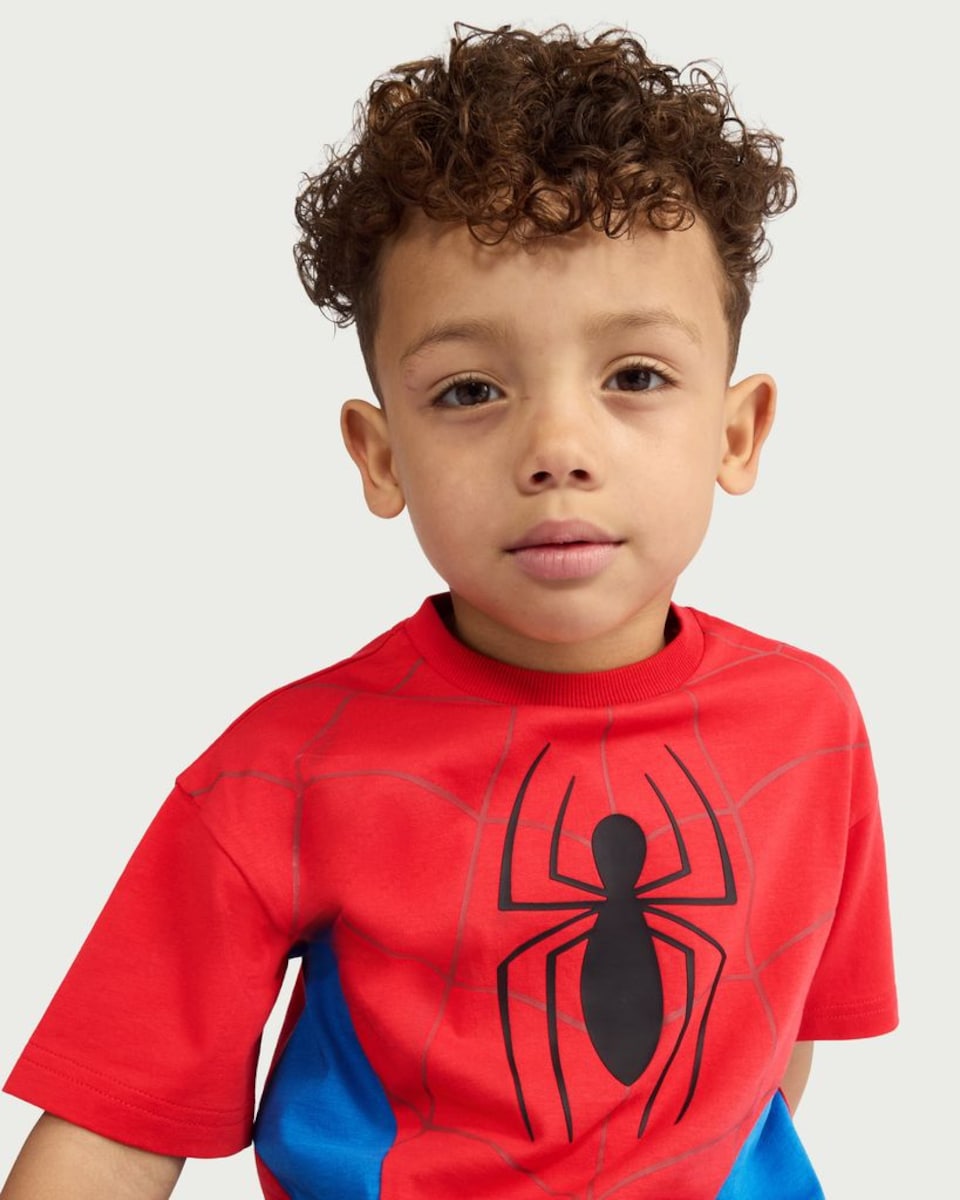 image 1 of Marvel Spider-Man Pure Cotton T-Shirt in Red