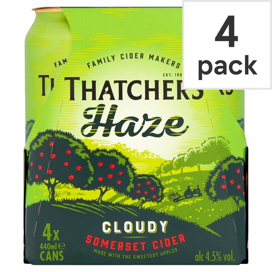 Thatchers Haze Cider 4x440ml Can Tesco Groceries