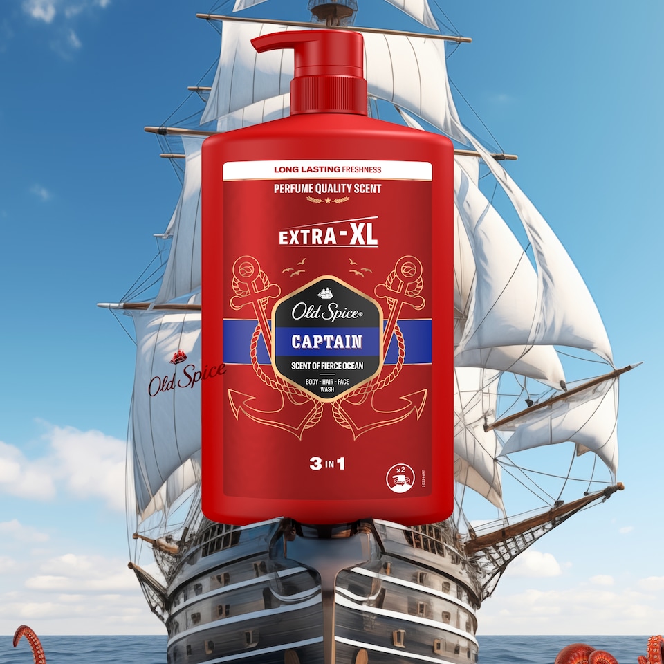 Obrázek 1 pro produkt Old Spice Captain 3 V 1 Přípravek Na Mytí, Sprchový Gel A Šampon Pro Muže, 1000ml