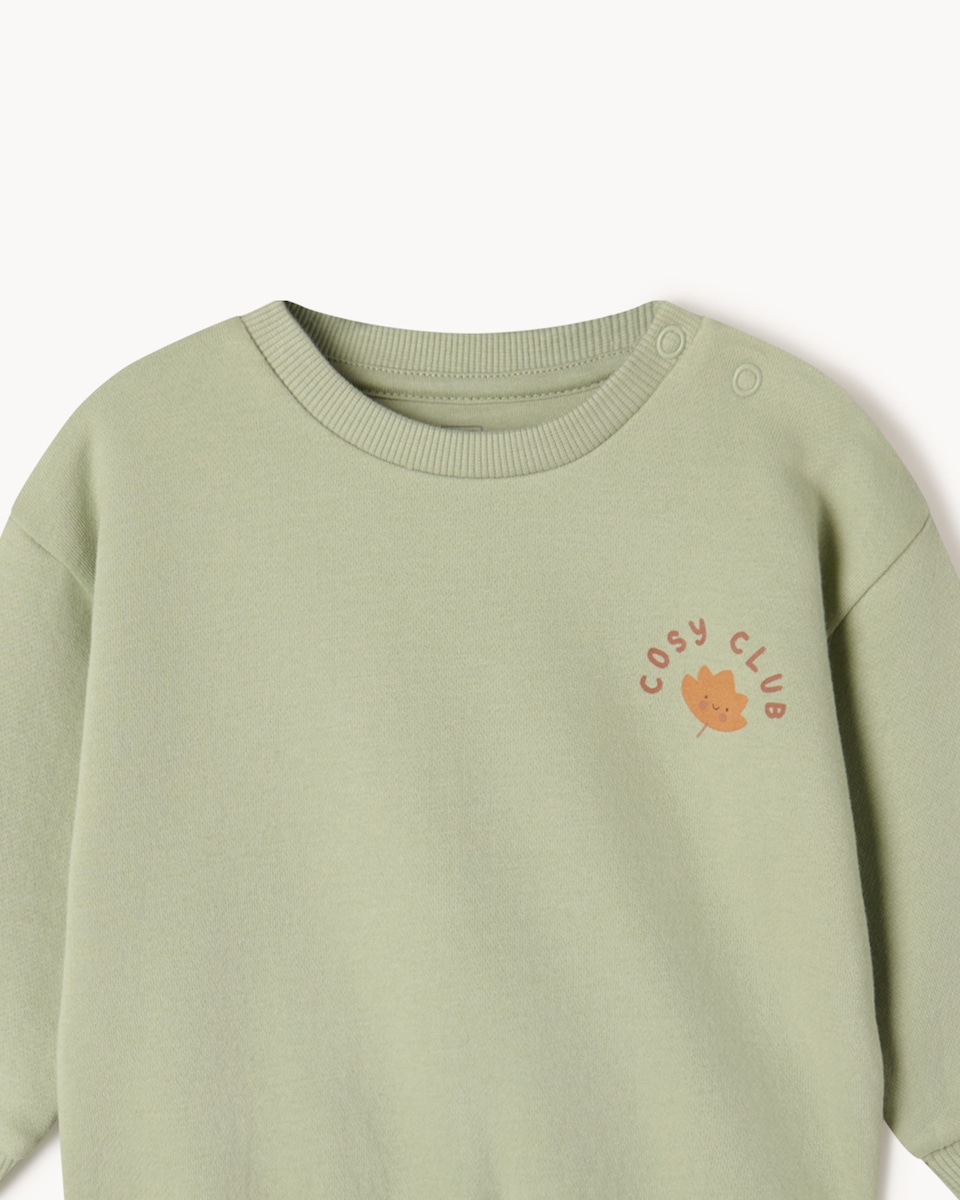 image 1 of F&F Baby 2-Pack Cotton Rich Woodland Print Sweatshirts in Neutral
