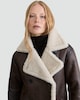 image 2 of The F&F Edit Double-Breasted Shearling Coat in Brown