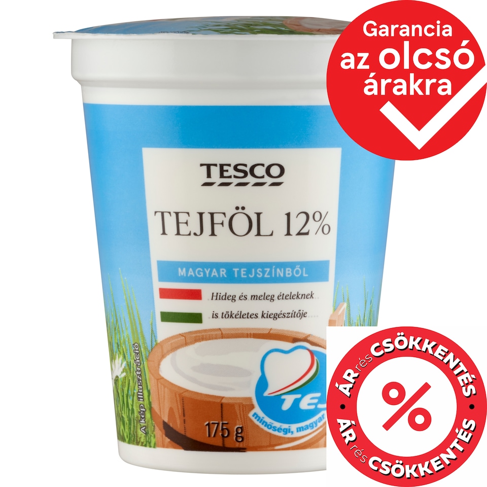Tesco félzsíros tejföl 12% 175 g