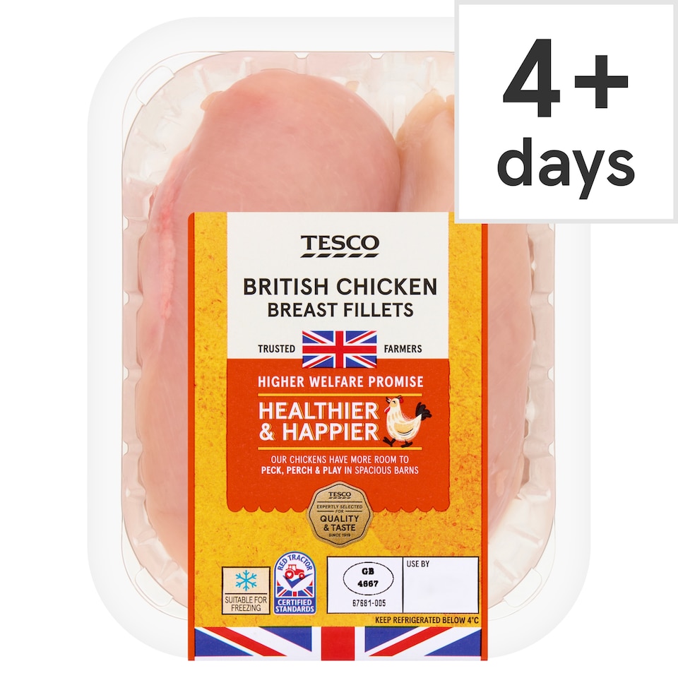 Tesco British Chicken Breast Fillets 350g