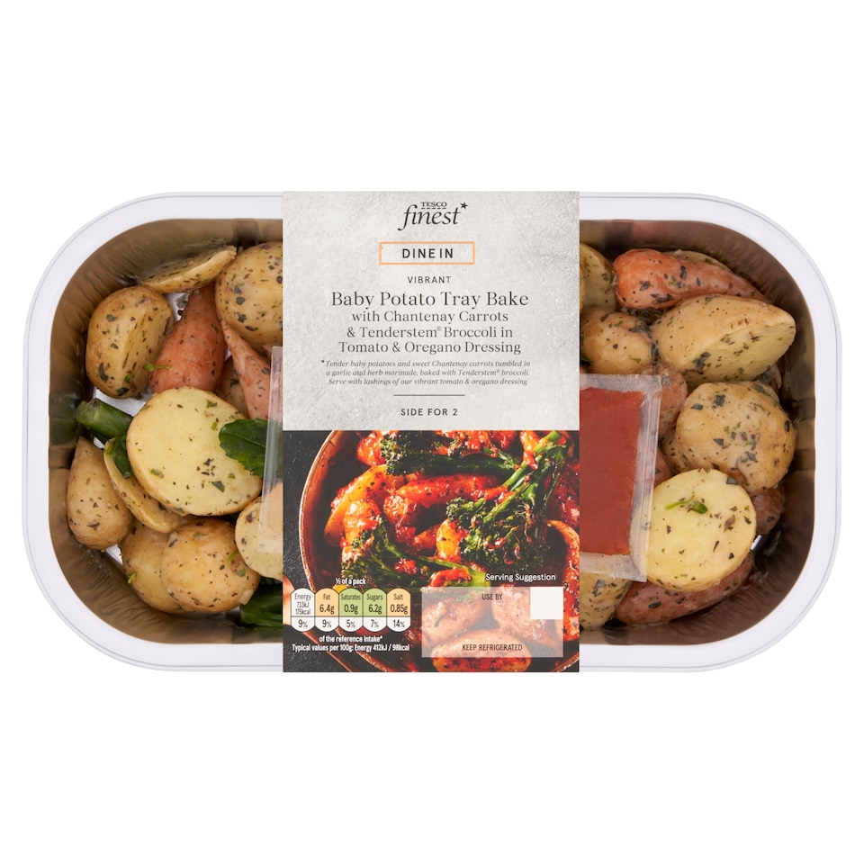 Tesco Finest Baby Potato Tray Bake With Chantenay Carrots 425g