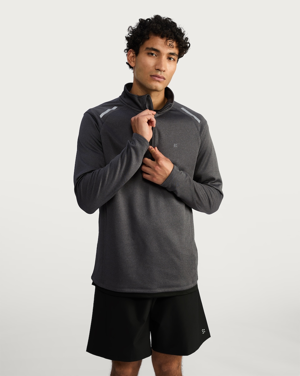 image 1 of F&F Active Regular Fit Half-Zip Jacket in Black
