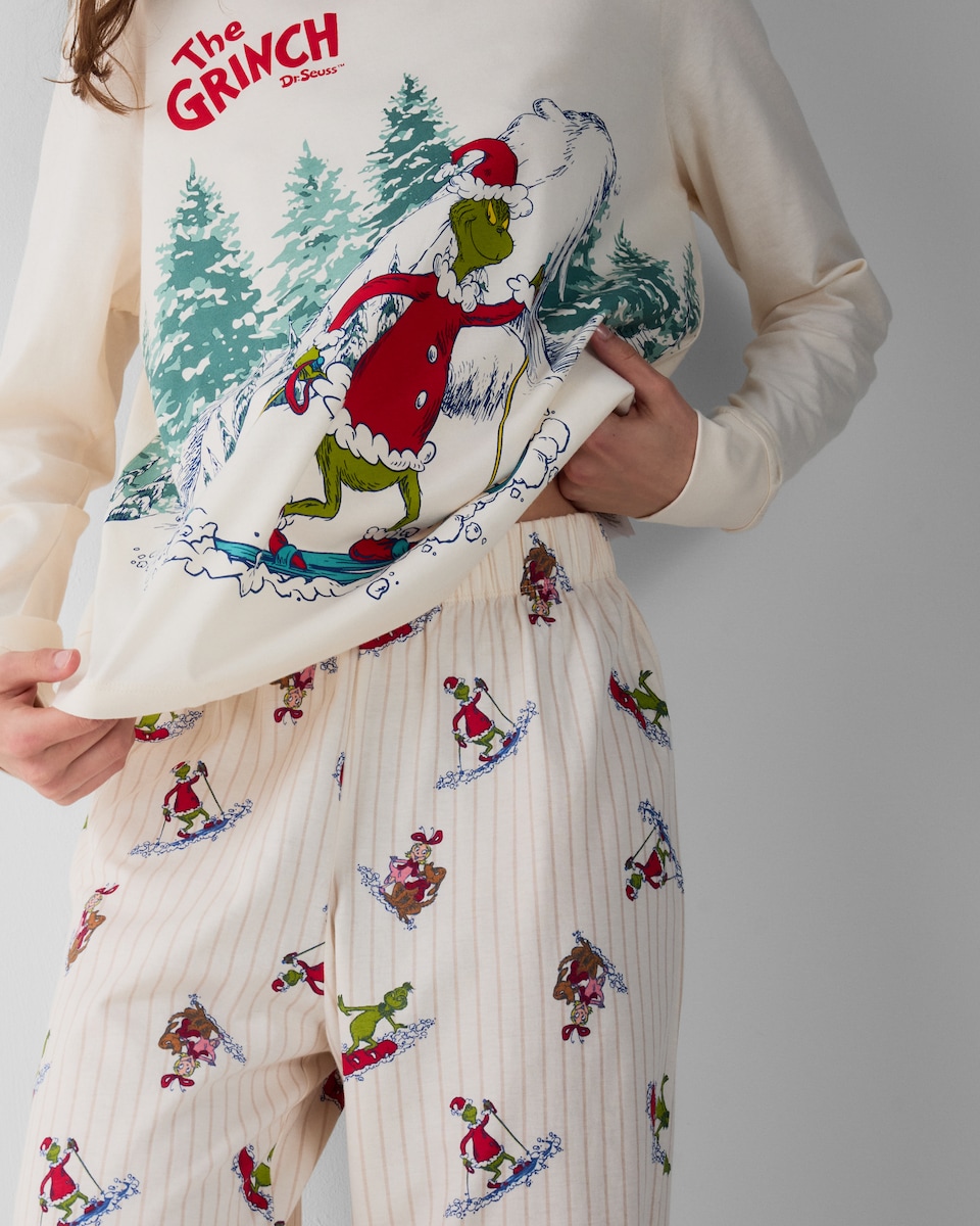 image 1 of The Grinch Pure Cotton Matching Family Pyjama Set in Cream