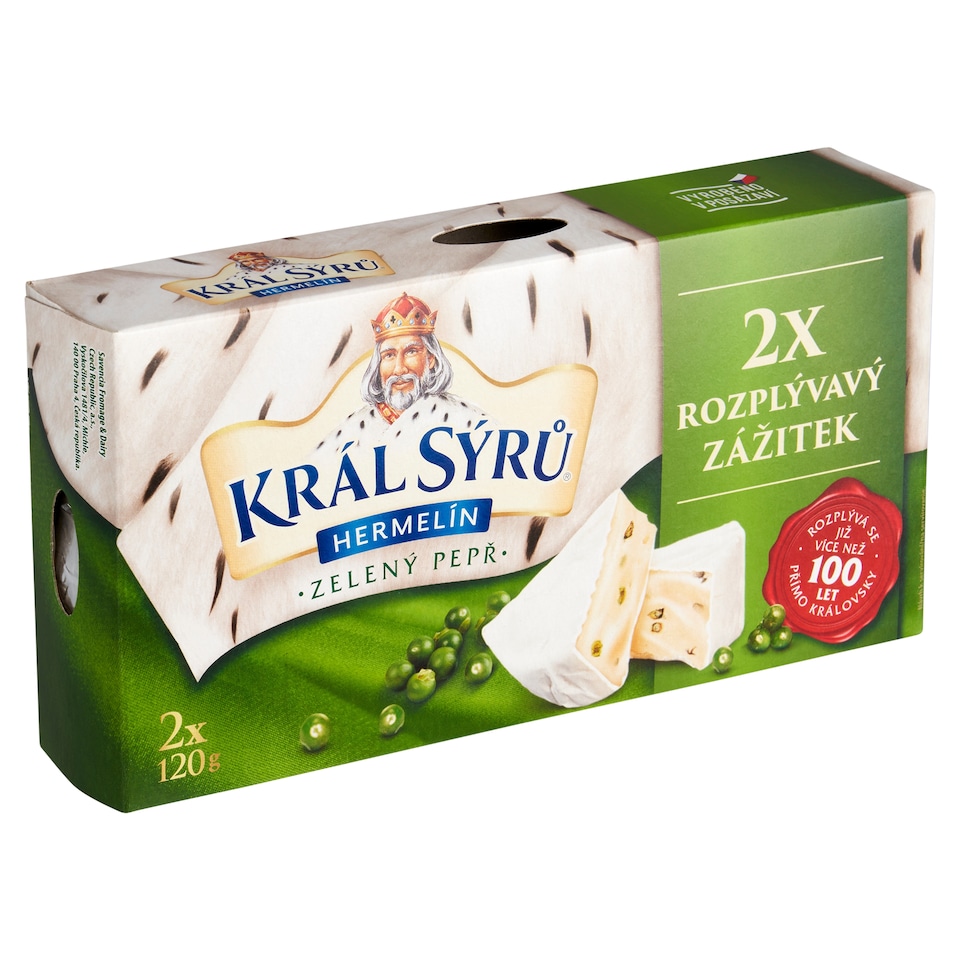 image 1 of Král Sýrů Hermelín Green Pepper 2 x 120g (240g)