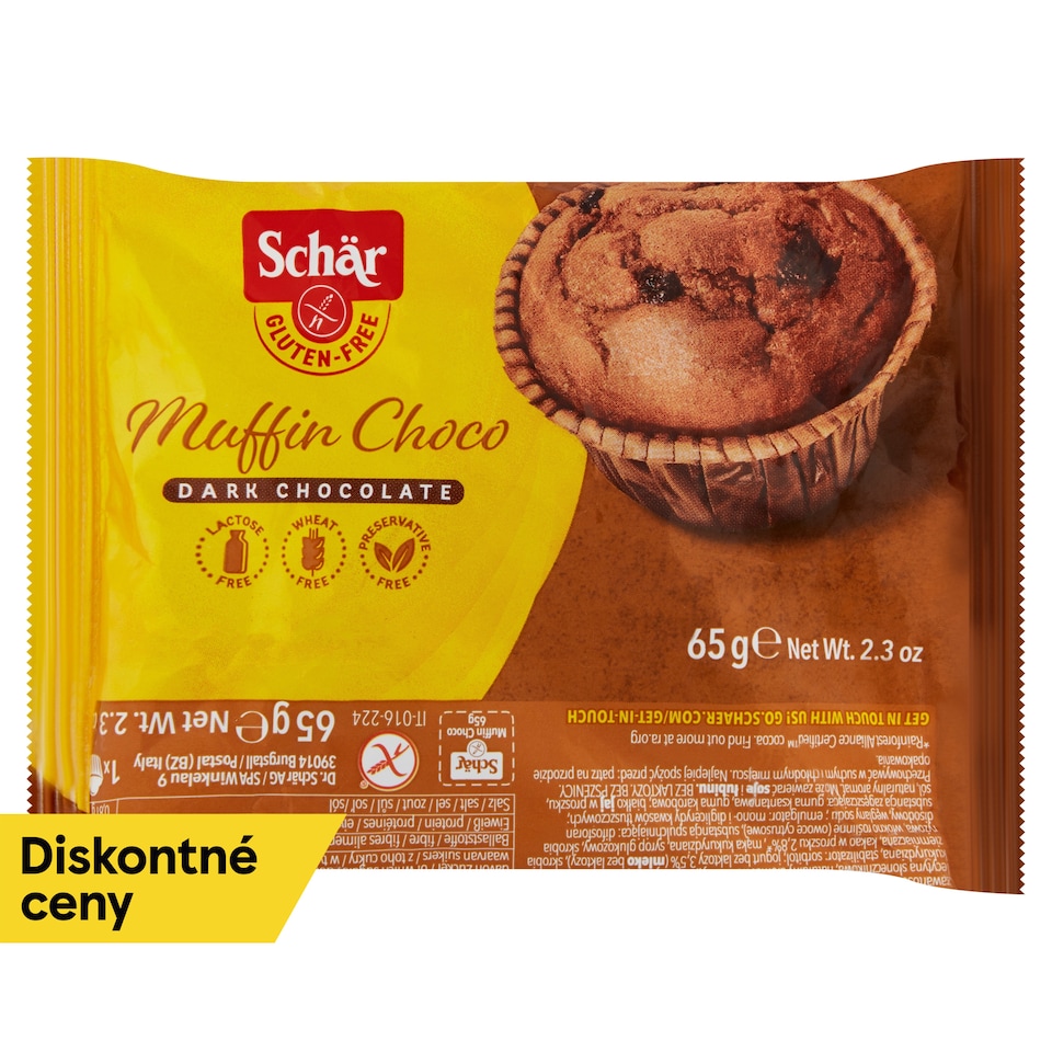 Schär Muffin Choco jemné pečivo kakaové bezgluténové 65 g