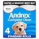 image 1 of Andrex Complete Clean Toilet Tissue Standard Rolls 4 Rolls