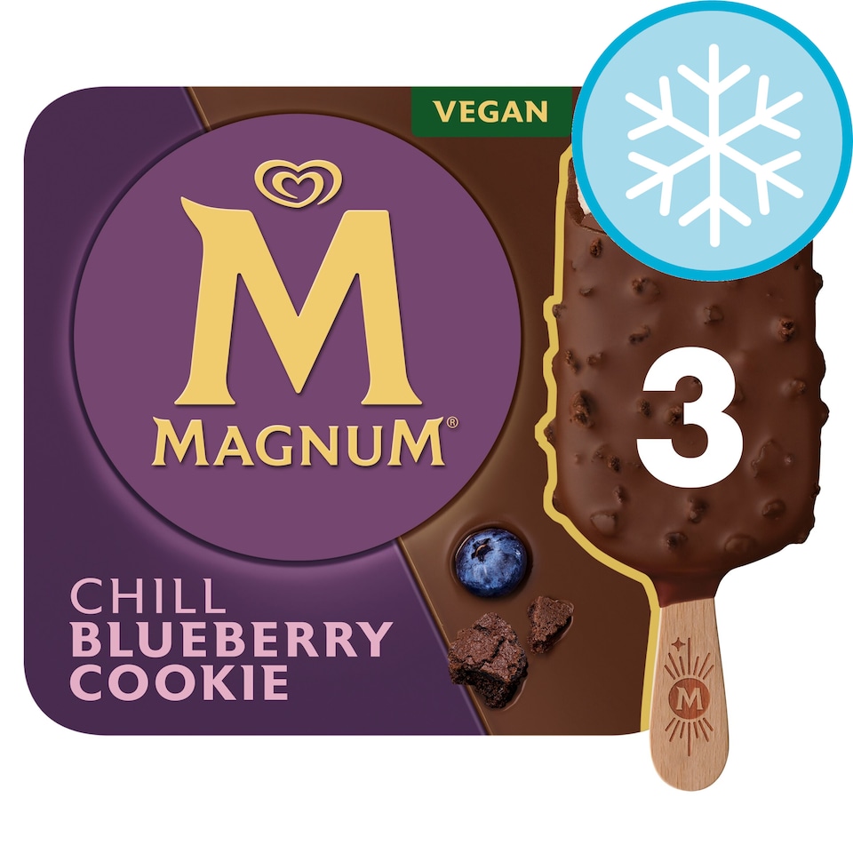 image 1 of Magnum Chill Chocolate, Blueberry Cookies Ice Cream Sticks 3x90ml