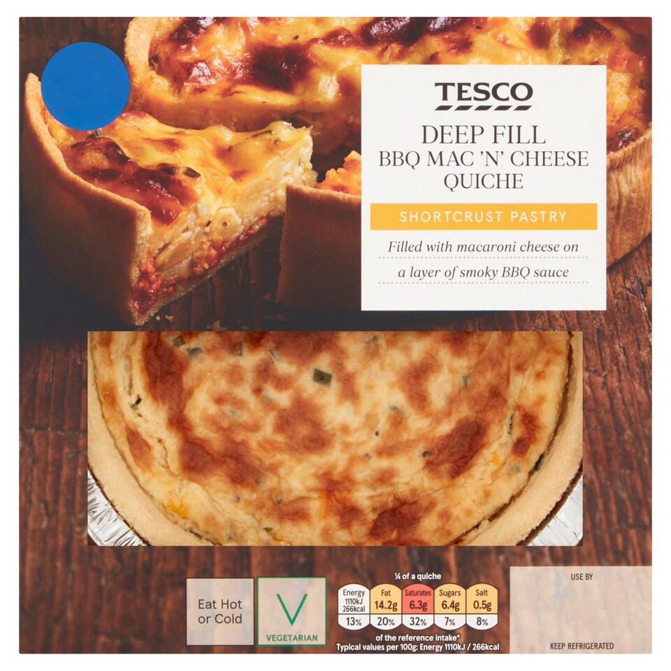 Tesco Mac N Cheese Quiche 400G Tesco Groceries