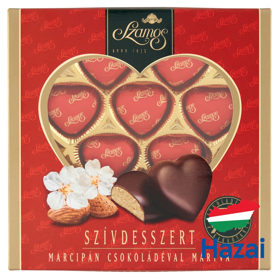 Szamos Szívdesszert marcipán csokoládéval mártva 10 db 130 g