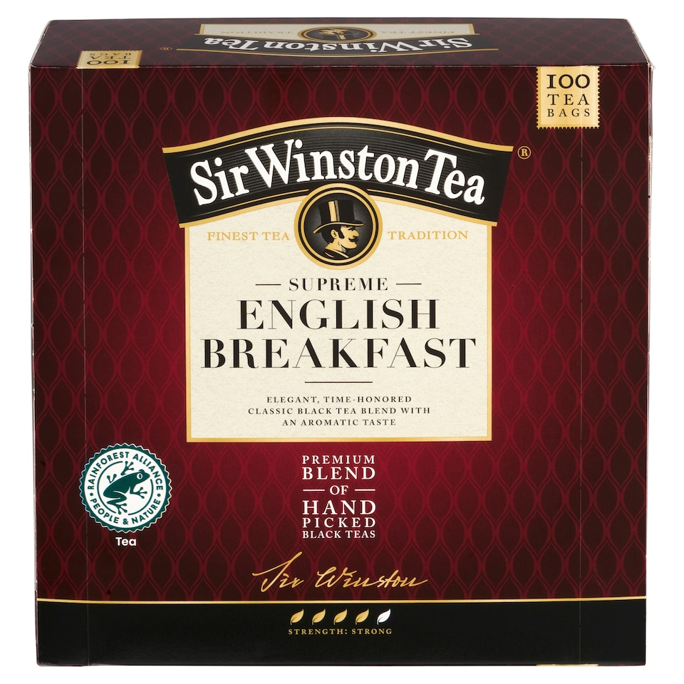 Obrázek 1 pro produkt Sir Winston Tea English Breakfast černý čaj 100 x 1,80g (180g)