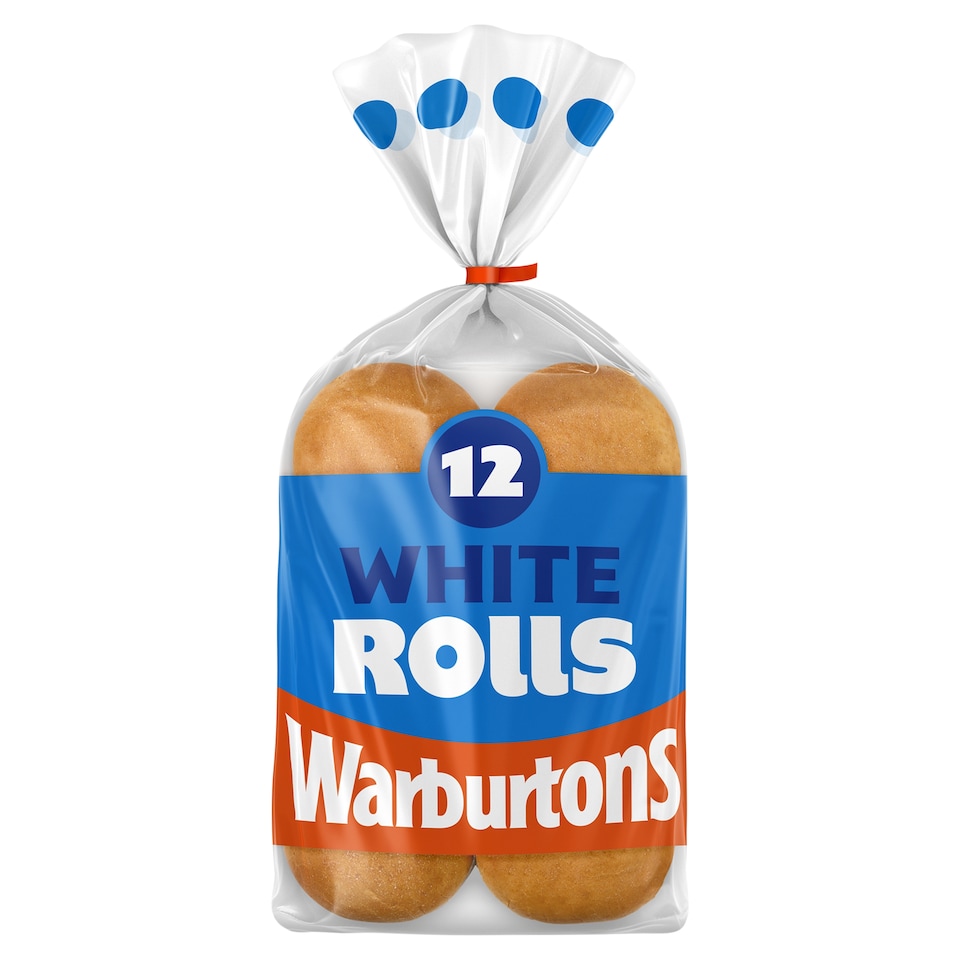 Warburtons Soft White Sandwich Rolls 12 Pack