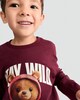 image 1 of F&F Boys Pure Cotton Stay Wild Long Sleeved Top in Purple